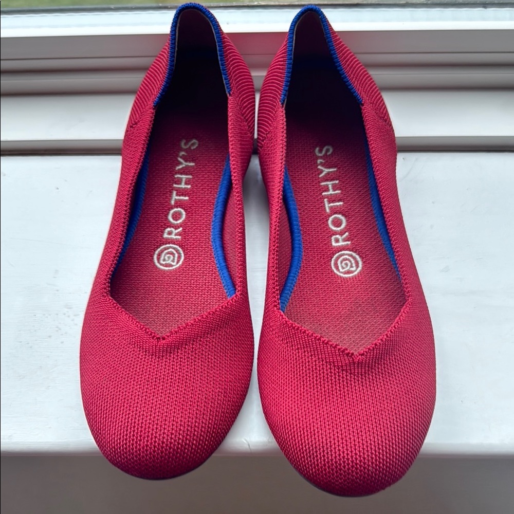 Rothy's Red Flats Slip-On Comfort